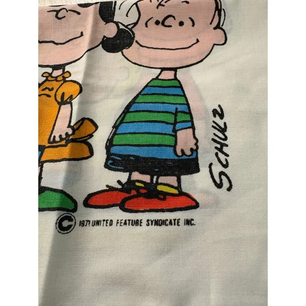 Vintage 1971 Peanuts Snoopy Gang Pillowcase Retro Bedding Charlie Brown